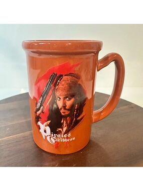 Disney Pirates of the Caribbean Jack Sparrow 3D Mug BNWT Collectible Orange